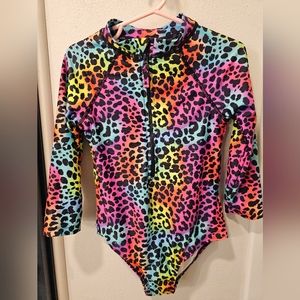 Limited Too girls rainbow long sleeve swimsuit 6X